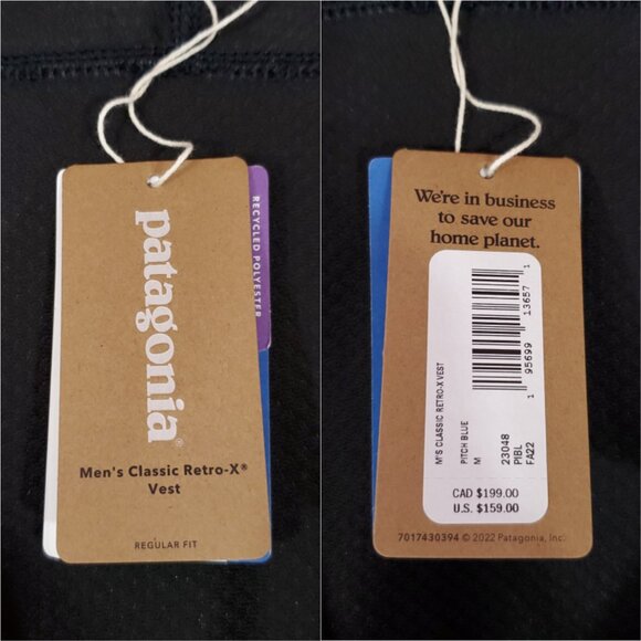 NWT Patagonia Mens Medium Classic Retro-X Vest Regular Fit Pitch Blue 23048 - Picture 9 of 16